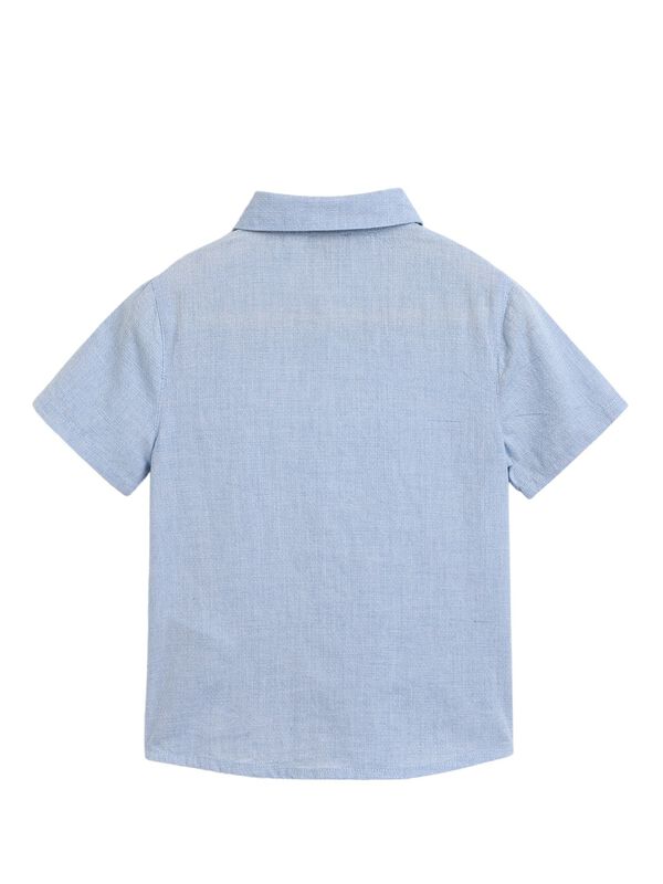 Boys Medium Light Blue Short Sleeve Woven Shirt image number 2
